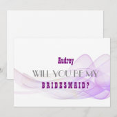 Paarse Abstract Ben je mijn Bridesmaid? Kaart (Voorkant / Achterkant)
