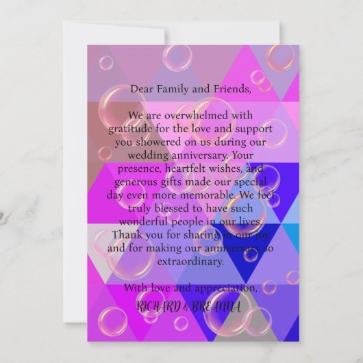 Paarse Abstract Geometrische Parel Moderne Boho Ch Bedankkaart (Achterkant)