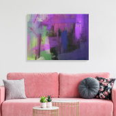Paarse Abstract Verrekte Canvas afdrukken (Insitu (Woonkamer))