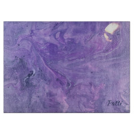 Paarse Abstracte aanpasbare Glass Snijplank