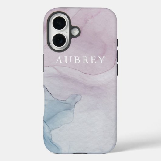 Paarse Abstracte afdruk met naam Case-Mate iPhone Case (Achterkant)