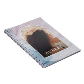 Paarse Abstracte afdruknaam en fotobedekking Notitieboek (Rechterzijde)