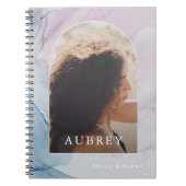 Paarse Abstracte afdruknaam en fotobedekking Notitieboek (Voorkant)