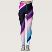 Paarse Abstracte all-over-print Leggings (Voorkant)
