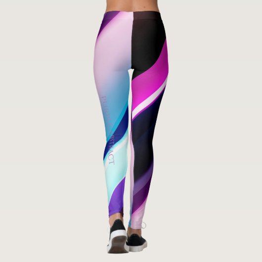 Paarse Abstracte all-over-print Leggings (Achterkant)