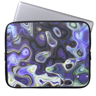Paarse Abstracte Amoeba Art Laptop Mouw Sleeve