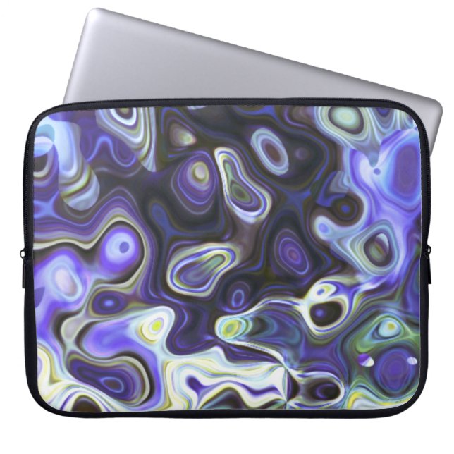 Paarse Abstracte Amoeba Art Laptop Mouw Sleeve (Voorkant)