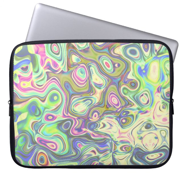Paarse Abstracte Amoeba Art Laptop Mouw Sleeve (Voorkant)