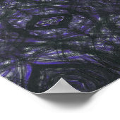 Paarse Abstracte Aquarel Kunst Poster (Hoek)
