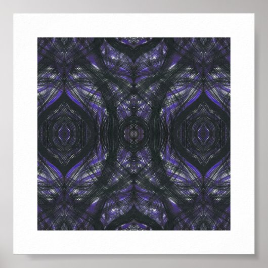 Paarse Abstracte Aquarel Kunst Poster (Voorkant)