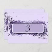Paarse Abstracte Bloemen Tafelnummer (Voorkant / Achterkant)