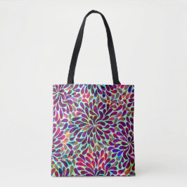 Paarse Abstracte bloemen Tote Bag