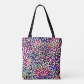 Paarse Abstracte bloemen Tote Bag (Achterkant)