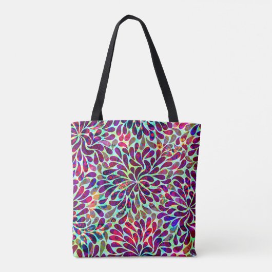 Paarse Abstracte bloemen Tote Bag (Achterkant)