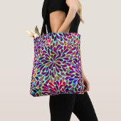 Paarse Abstracte bloemen Tote Bag (Dichtbij)
