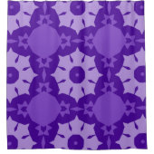 Paarse abstracte bloemmotief douchegordijn (Voorkant)