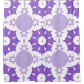 Paarse abstracte bloemmotief douchegordijn (Voorkant)