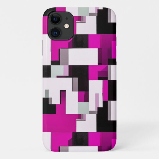 Paarse abstracte blokken Case-Mate iPhone case (Achterkant)