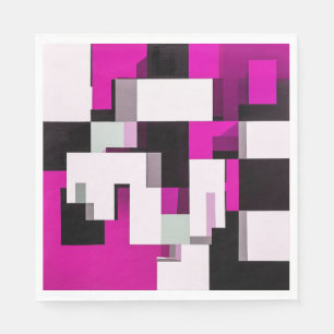 Paarse abstracte blokken servet