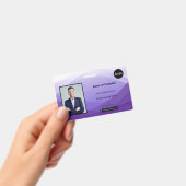Paarse Abstracte Business Foto-ID Badge (Handheld)
