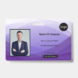 Paarse Abstracte Business Foto-ID Badge