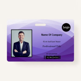 Paarse Abstracte Business Foto-ID Badge