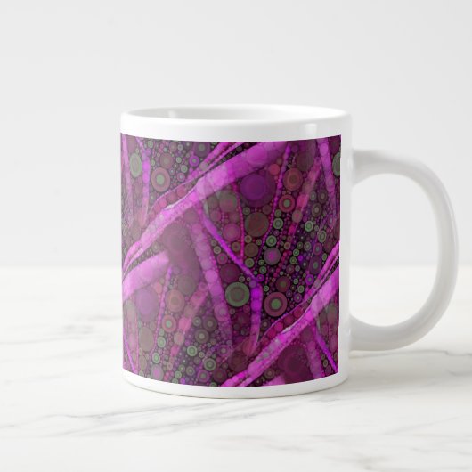 Paarse Abstracte, concentrische cirkels mozaïek Grote Koffiekop (Rechts)