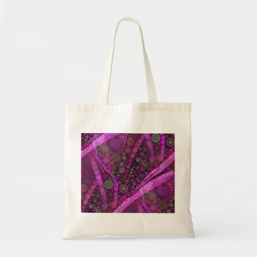  Paarse Abstracte, concentrische cirkels mozaïek Tote Bag (Voorkant)