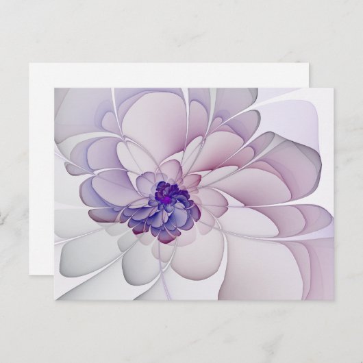 Paarse Abstracte coquette Briefkaart (Voorkant / Achterkant)