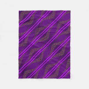 Paarse Abstracte Diagonale Golven Fleece Deken