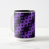 Paarse Abstracte Diamond Eye Curls Mok (Voorkant links)