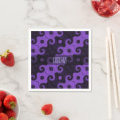 Paarse Abstracte Diamond Eye Curls Napkins 2 Servetten (Insitu)