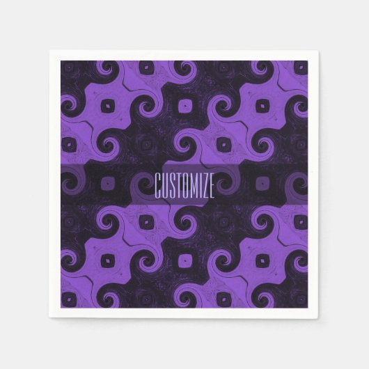 Paarse Abstracte Diamond Eye Curls Napkins 2 Servetten (Voorkant)