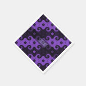 Paarse Abstracte Diamond Eye Curls Napkins 2 Servetten (Hoek)