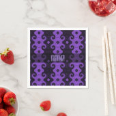 Paarse Abstracte Diamond Eye Curls Napkins Servetten (Insitu)
