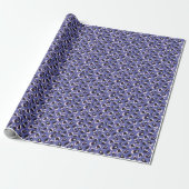 Paarse Abstracte Dierenprint Cadeaupapier (Uitgerold)