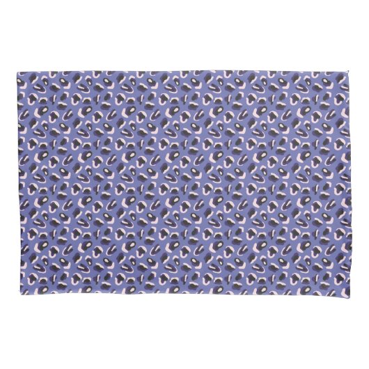 Paarse Abstracte Dierenprint Kussensloop (Voorkant-Links)