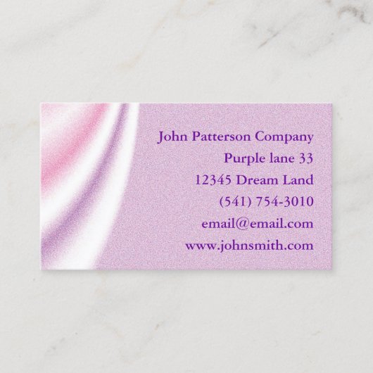 Paarse abstracte draping Zakelijke kaart aanpassen Visitekaartje (Voorkant)