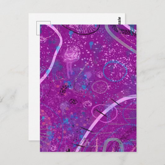 Paarse Abstracte Dreamscape Briefkaart (Voorkant / Achterkant)