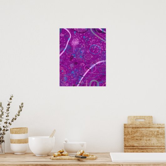Paarse Abstracte Dreamscape Poster (Keuken)