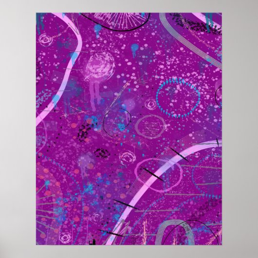 Paarse Abstracte Dreamscape Poster (Voorkant)