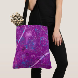 Paarse Abstracte Droomlandschap Tote Bag