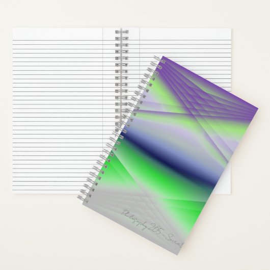Paarse Abstracte en groene kunst Notitieboek (Binnen)
