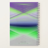 Paarse Abstracte en groene kunst Notitieboek (Achterkant)