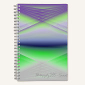 Paarse Abstracte en groene kunst Notitieboek (Voorkant)