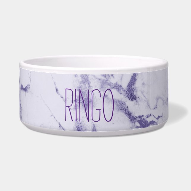 Paarse Abstracte fantasie Voerbakje (Voorkant)