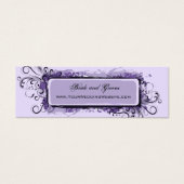 Paarse Abstracte Floral bruiloft website Mini Visitekaartjes (Voorkant)