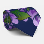 Paarse Abstracte Floral Kunst Stropdas (Opgerold)