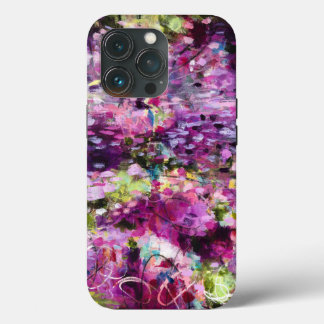Paarse Abstracte Floral Pattern iPhone Case