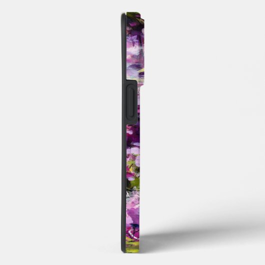 Paarse Abstracte Floral Pattern iPhone Case (Achterkant / Rechts)